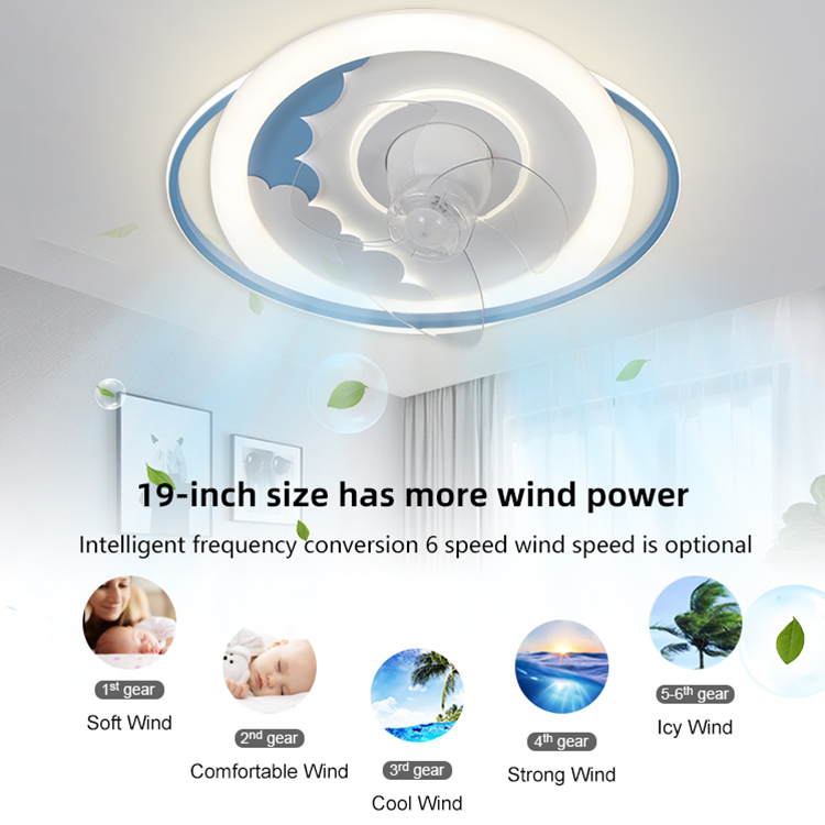 New Product Home Decorative 19 Inch 3 Blades Household Remote Control Low Noise Invisible Ceiling Fan with Light