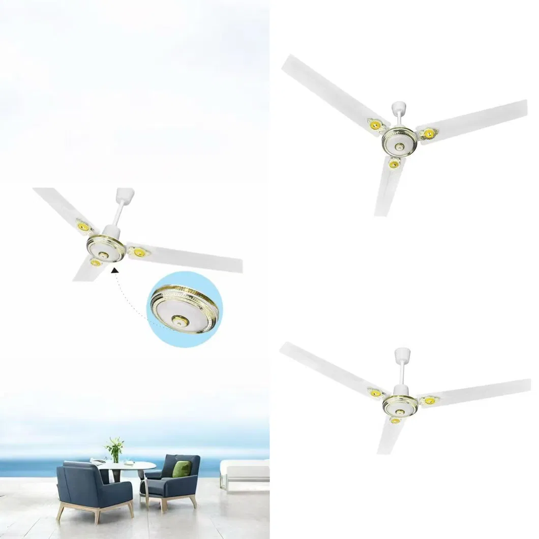 56 Inch 12V DC Adapter with Remote Control Solar Ceiling Fan DC-CF20