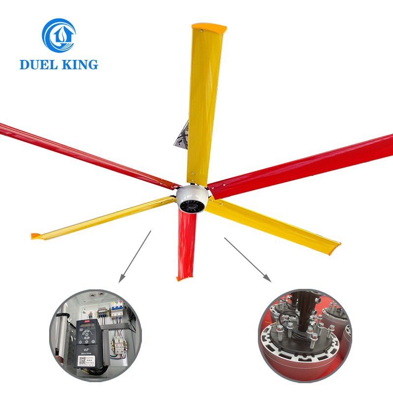 3M Commercial Large HVLS Ceiling Fan with 6 Blades High-Velocity Low-Speed Ventilation Fan