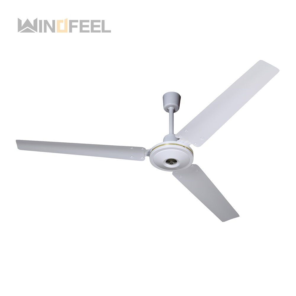 Mechanical Remote Control 3 Metal Blade Brown White Color Modern aluminium ceiling fan without lights