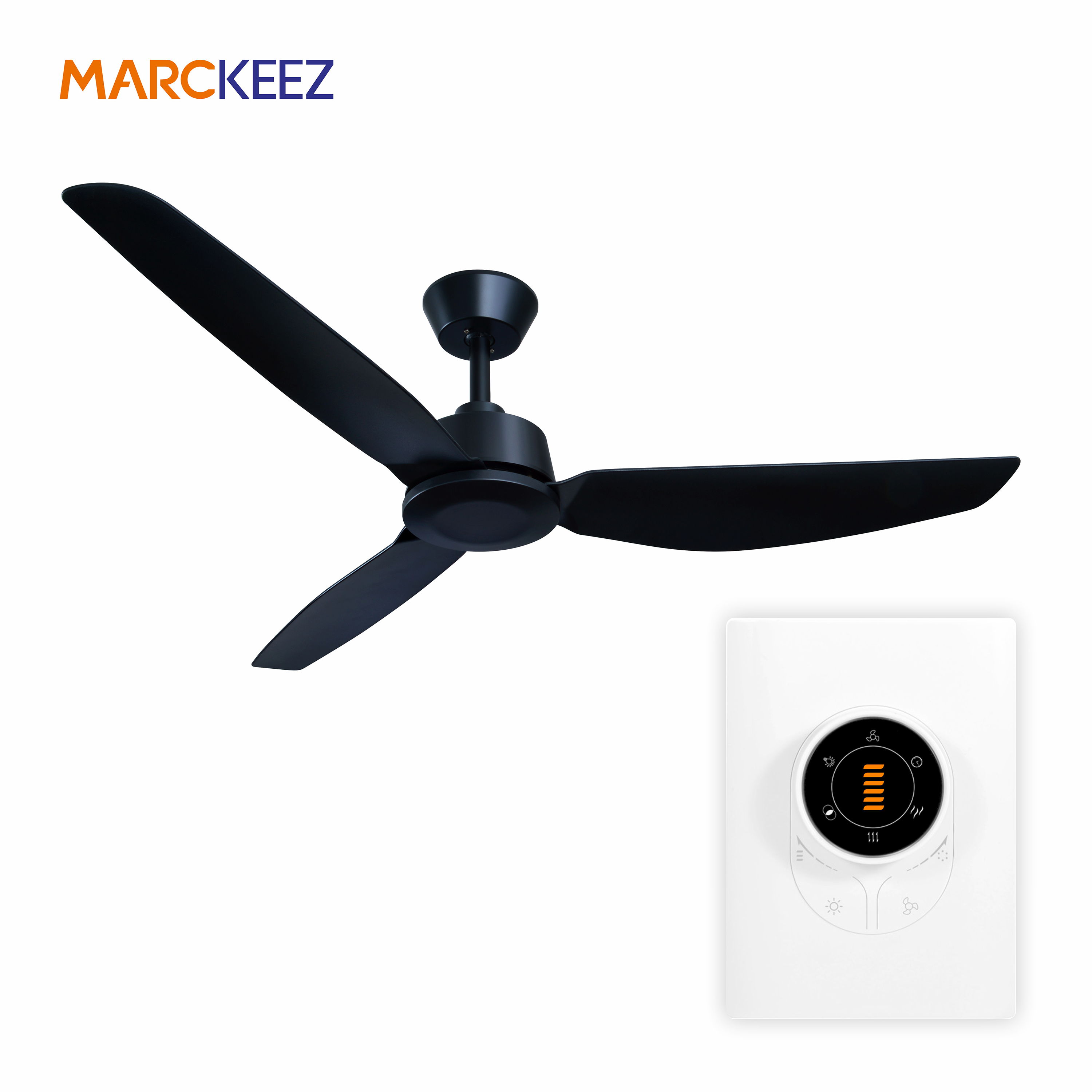 Low Profile DC Ceiling Fan 52 Inch 3 Blades Modern Home Ceiling Fan No Light