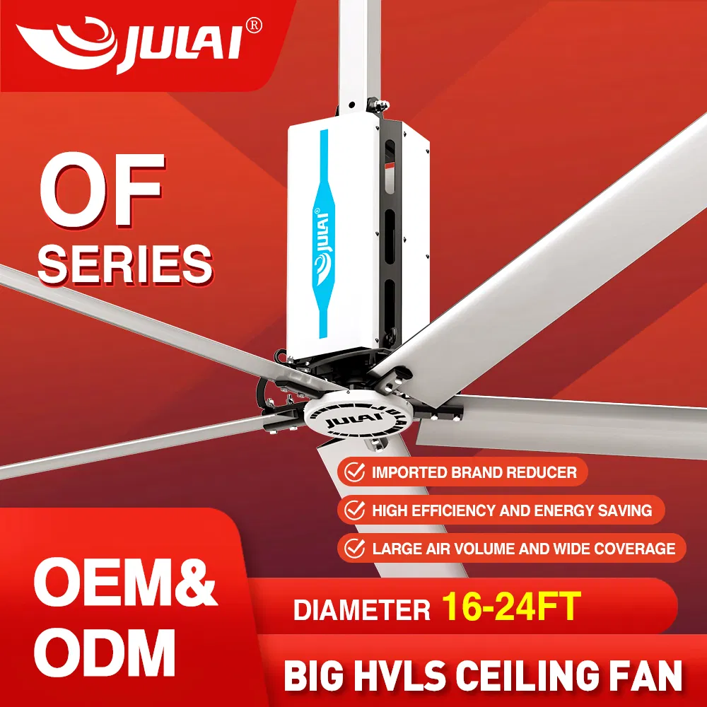 Julai Fans 24FT 1.5kw Hvls Industrial Large Ceiling Fan for Warehouse Ventilation