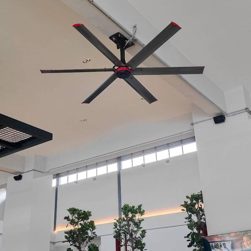 Commercial Industrial HVLS Ceiling Fan Aluminum Blades 300W Motor 220V/380V Energy-Saving Silent 5800m/min Airflow 3-Year