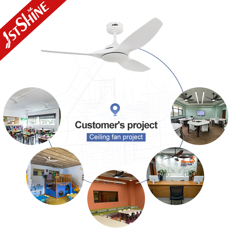 1stshine Ceiling Fan Home 52 Inches Plastic Blades White Color Smart Remote Control DC Ceiling Fan