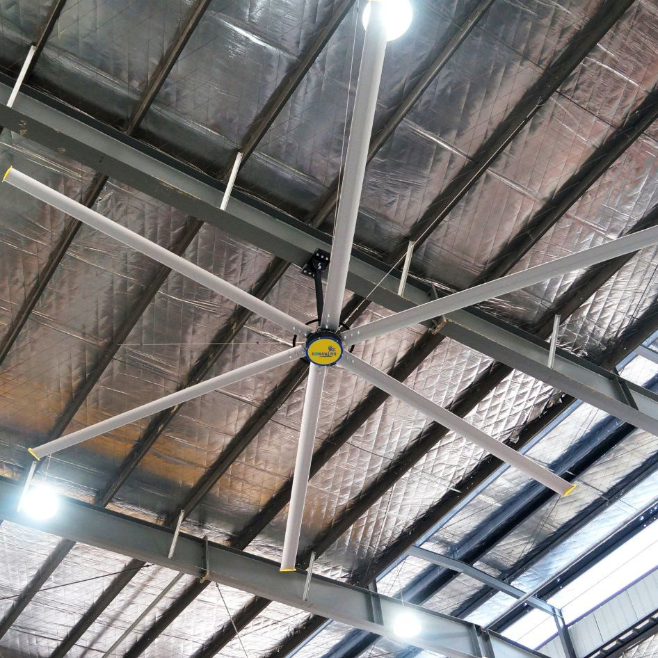 Hvls Ceiling Fan with Remote Control Option Large Energy-Efficient Industrial Ceiling Fan