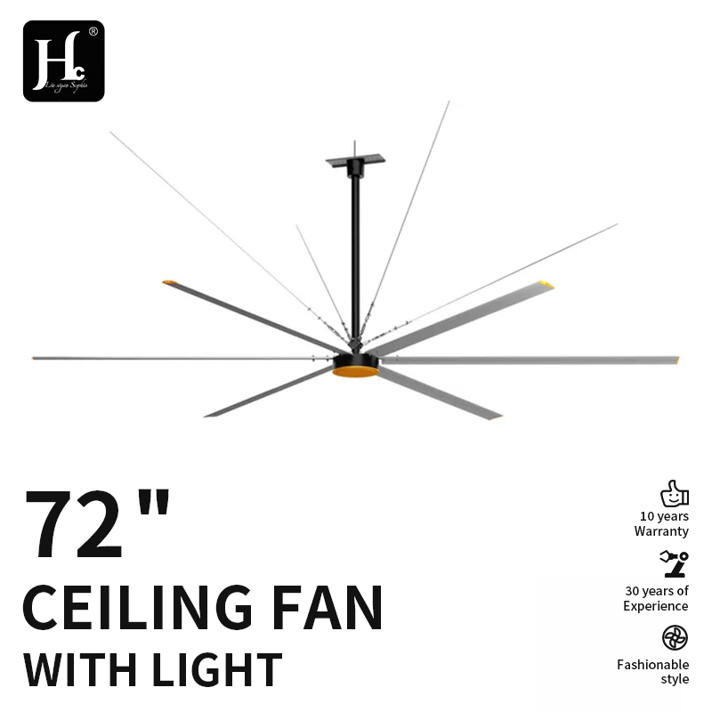 24ft High Volume Low Speed HVLS Helicopter Fans 6Blades 220V 1PH Warehouse Fans 50RPM for Warehouse Cooling Ceiling Fans