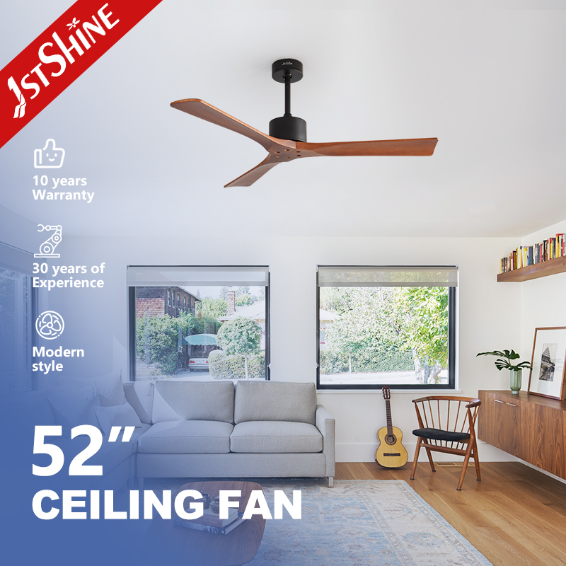 1stshine Ceiling Fan OEM Color Design Fancy Wooden Blades 6 Speeds DC Motor Ceiling Fan Without Light