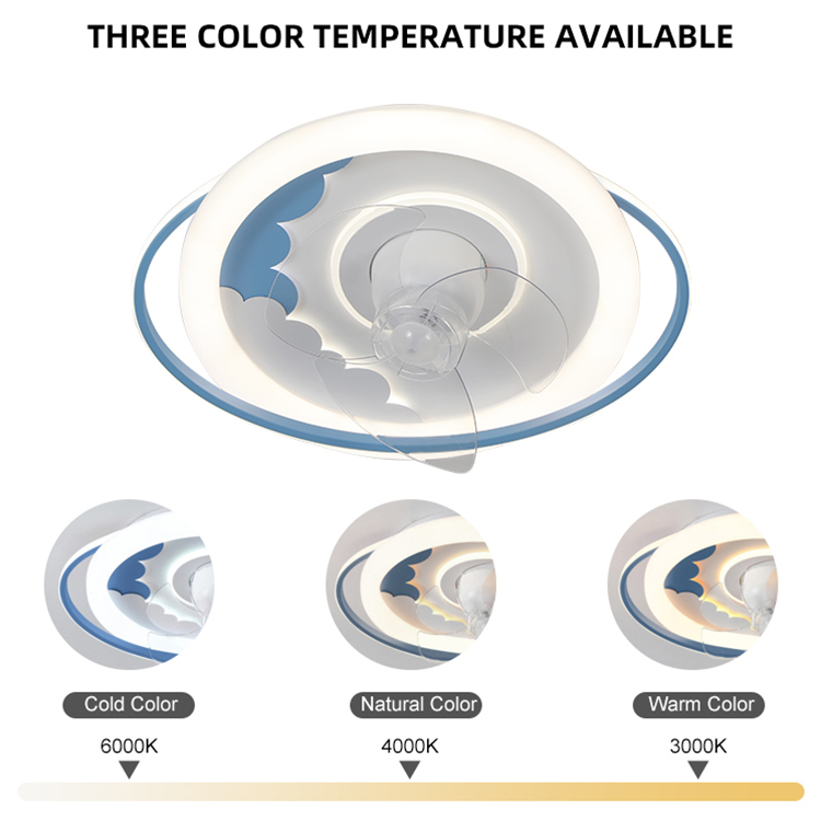 New Product Home Decorative 19 Inch 3 Blades Household Remote Control Low Noise Invisible Ceiling Fan with Light
