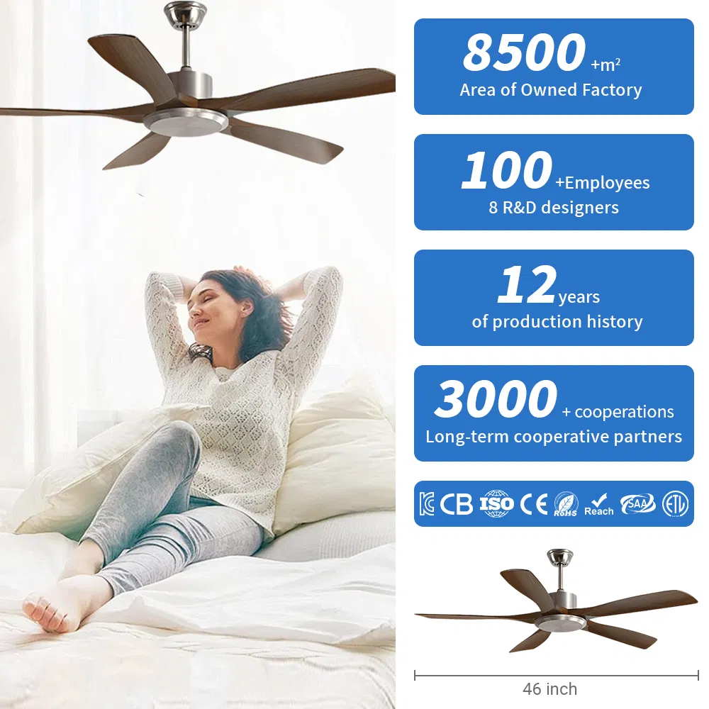 46'' Ceiling Fan No Lights, Low Profile Ceiling Fans Remote/APP Control - Dimmable, Silent DC Motor, Modern Ceiling Fan for Bedroom Living Room