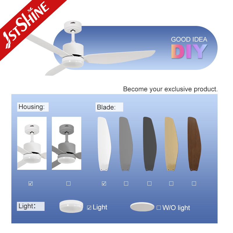 1stshine Fandelier 52 Inches ABS White Dimmable Smart Remote Control LED Ceiling Fan with Light