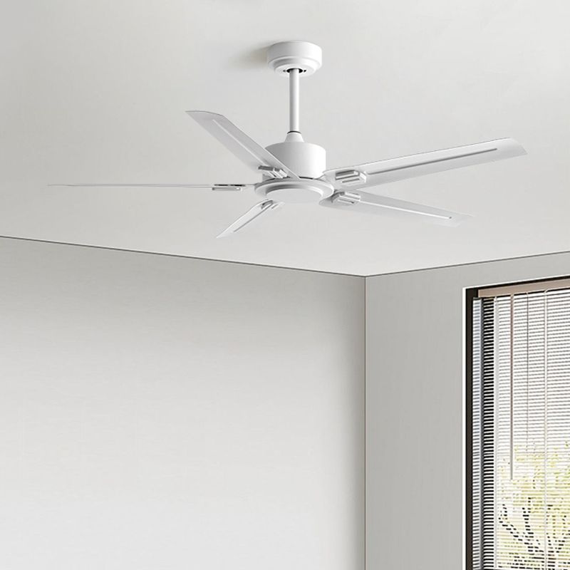 New Industrial Design LED Ceiling Fan Pure Copper Motor Low Noise Remote Control 6-Speed High-End Living Room Dimmable High CRI