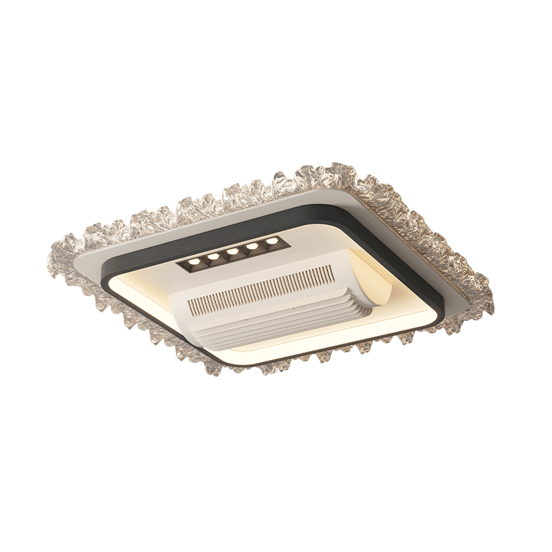 Modern LED Ceiling Fan Light Remote Iron Aluminum Acrylic Ceiling Lamp With Bladeless Silent Fan Hotel Bedroom Living Room Decor