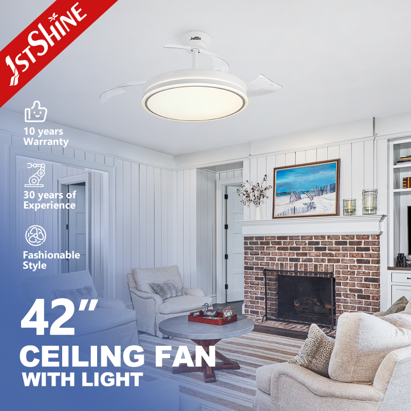 1stshine LED Ceiling Fan 3-Color LED Lighting Ventilador De Techo Con Luz LED Retractable Ceiling Fan with Light