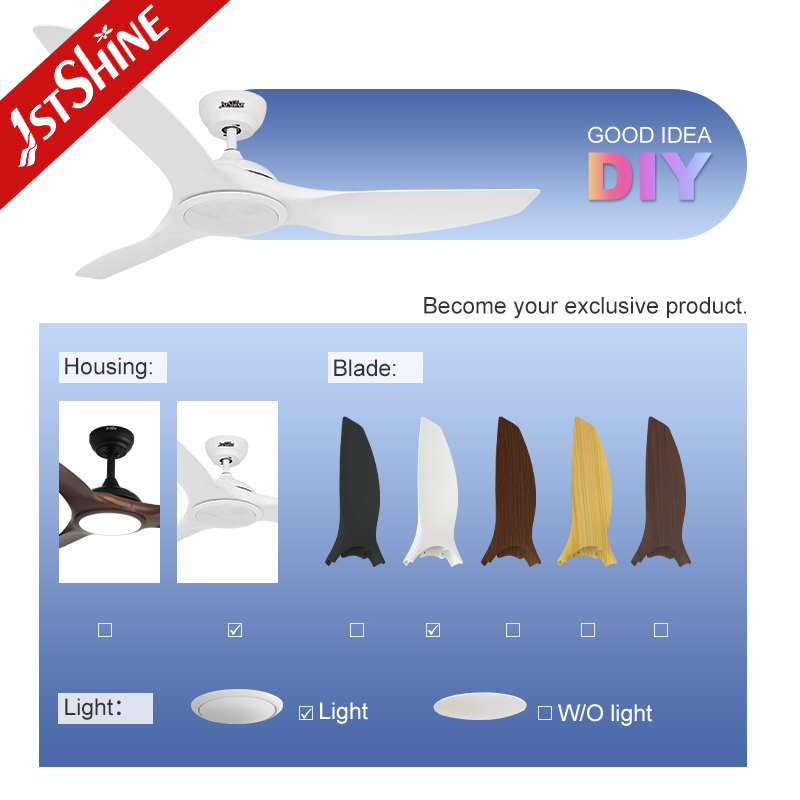 1stshine Ceiling Fan Manufacturer Fancy ABS Blades DC Ceiling Fan with Light