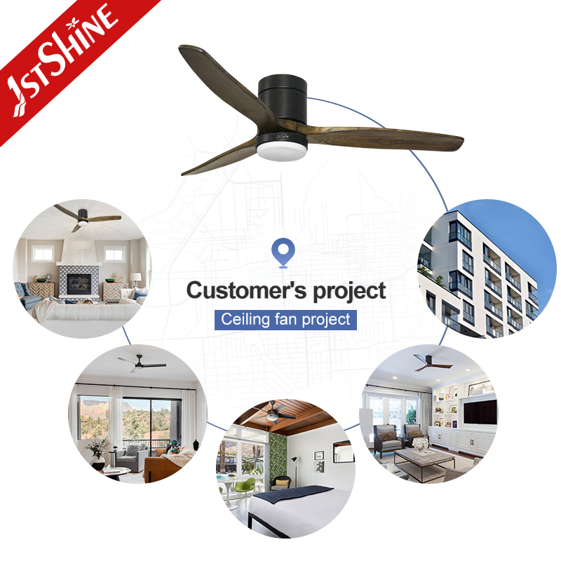 1stshine Ceiling Fan Flush Mount Low Ceiling Smart APP Control Ceiling Fan with Light
