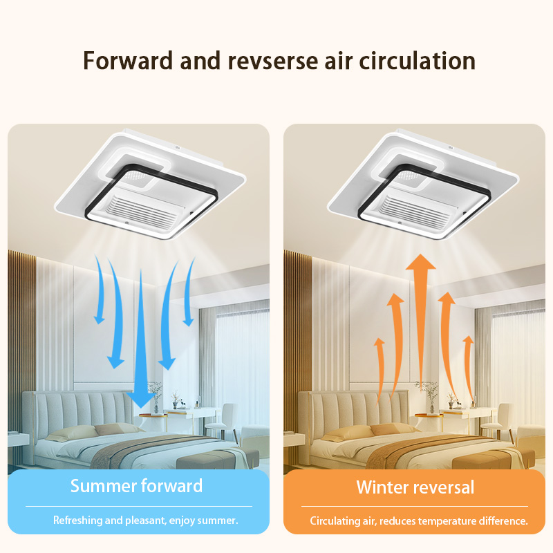 #5015S Contemporary DC Motor Smart Control 6-Speed Bladeless Ceiling Fan Remote Dimmable LED Light For Bedroom-Quiet Operation