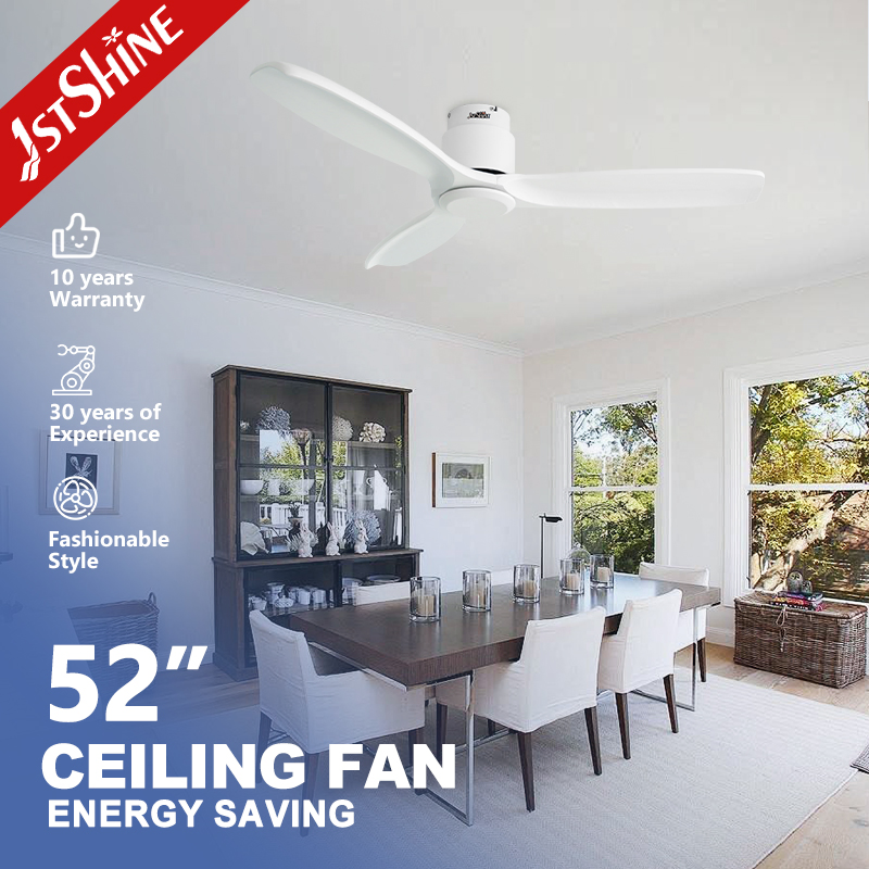 1stshine Minimalist Flush Mount Modern Latest Designer DC Solid Wood Metal 3 Blades Ceiling Fan