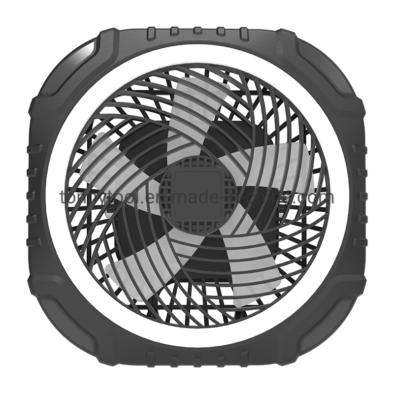 Rechargeable Mini Table Ceiling Outdoor Battery Powered Hanging Fan for Traveling Camping Tent with LED Light