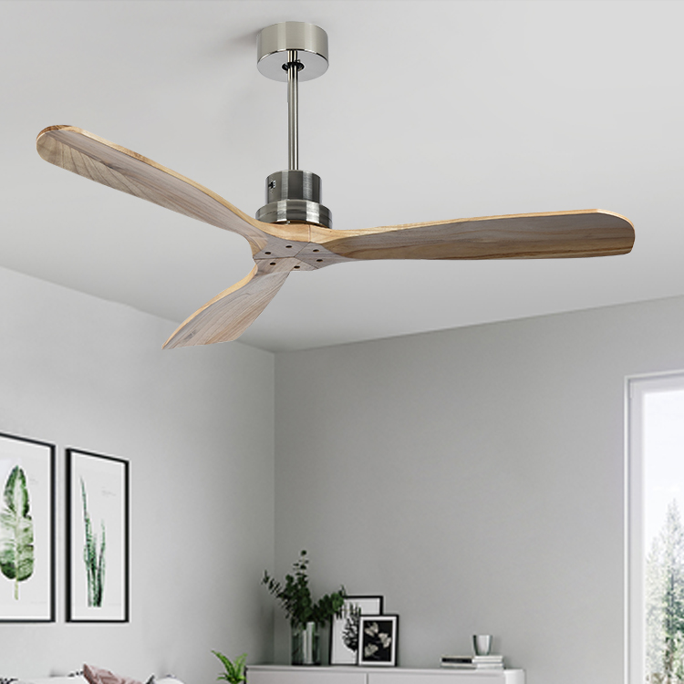 Factory Direct Sale Remote Control Large Wooden Fan Lamp Industrial Chandelier Led Ceiling Fan With Light