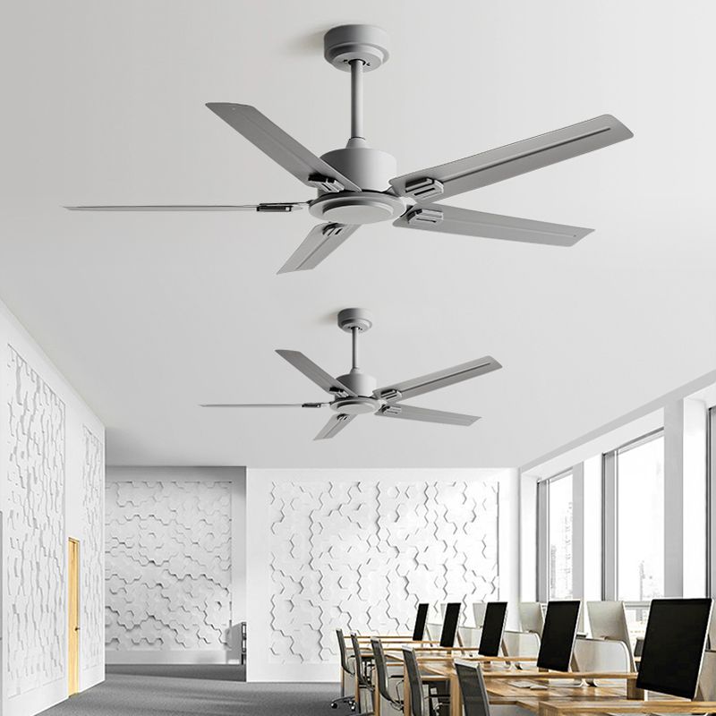New Industrial Design LED Ceiling Fan Pure Copper Motor Low Noise Remote Control 6-Speed High-End Living Room Dimmable High CRI