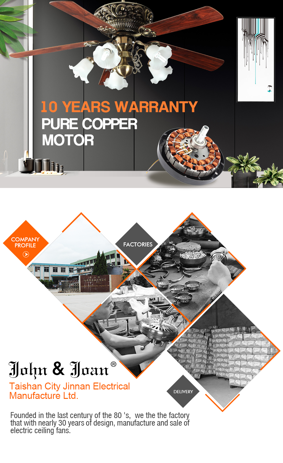 Electric Metal Ceiling Fans Features