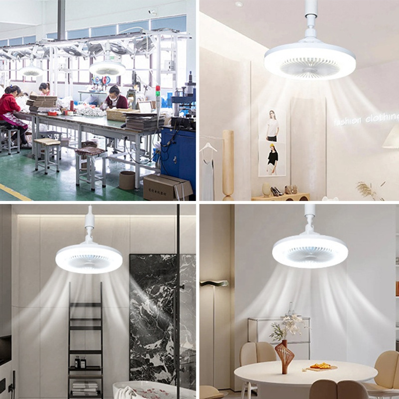 Ceiling Fans with Remote Control and Light LED Lamp Fan E27 Converter Base Smart Silent Ceiling Fans for Bedroom Living Room