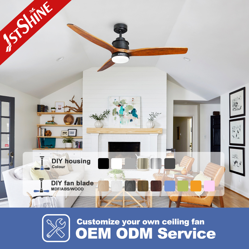 1stshine Energy Efficient DC Motor Ceiling Fan with Elegant Wood Blades
