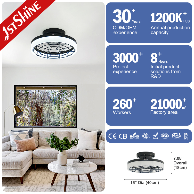 1stshine LED Ceiling Fan 6 Speeds DC Motor Energy Saving Smart Reversible Ceiling Fans