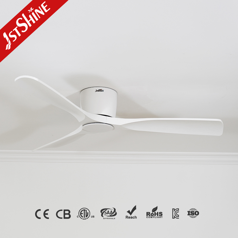 1stshine Ceiling Fan Flush Mounted BLDC Motor Low Energy Space Saving White Ceiling Fan Without Light