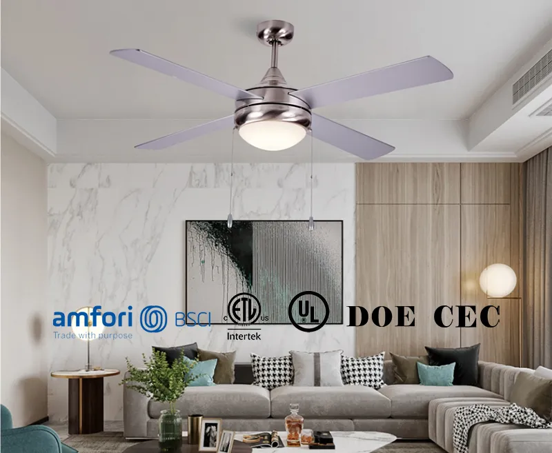 Home Appliance Energysilence Strong Wind Furniture Air Cooler Exhaust Decorative Lighting Hanging Fans Flush Mount Ceiling Fan with Remote Control