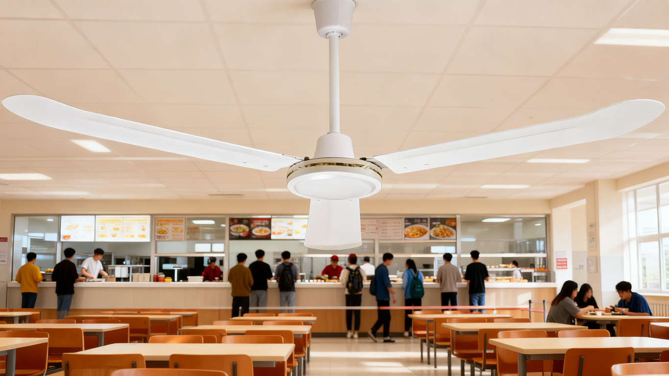 Industrial Commercial 56 Inch Ceiling Fan Metal Blade Outdoor Hotel Electric Wind Energy Efficient Quiet Durable BLDC Motor