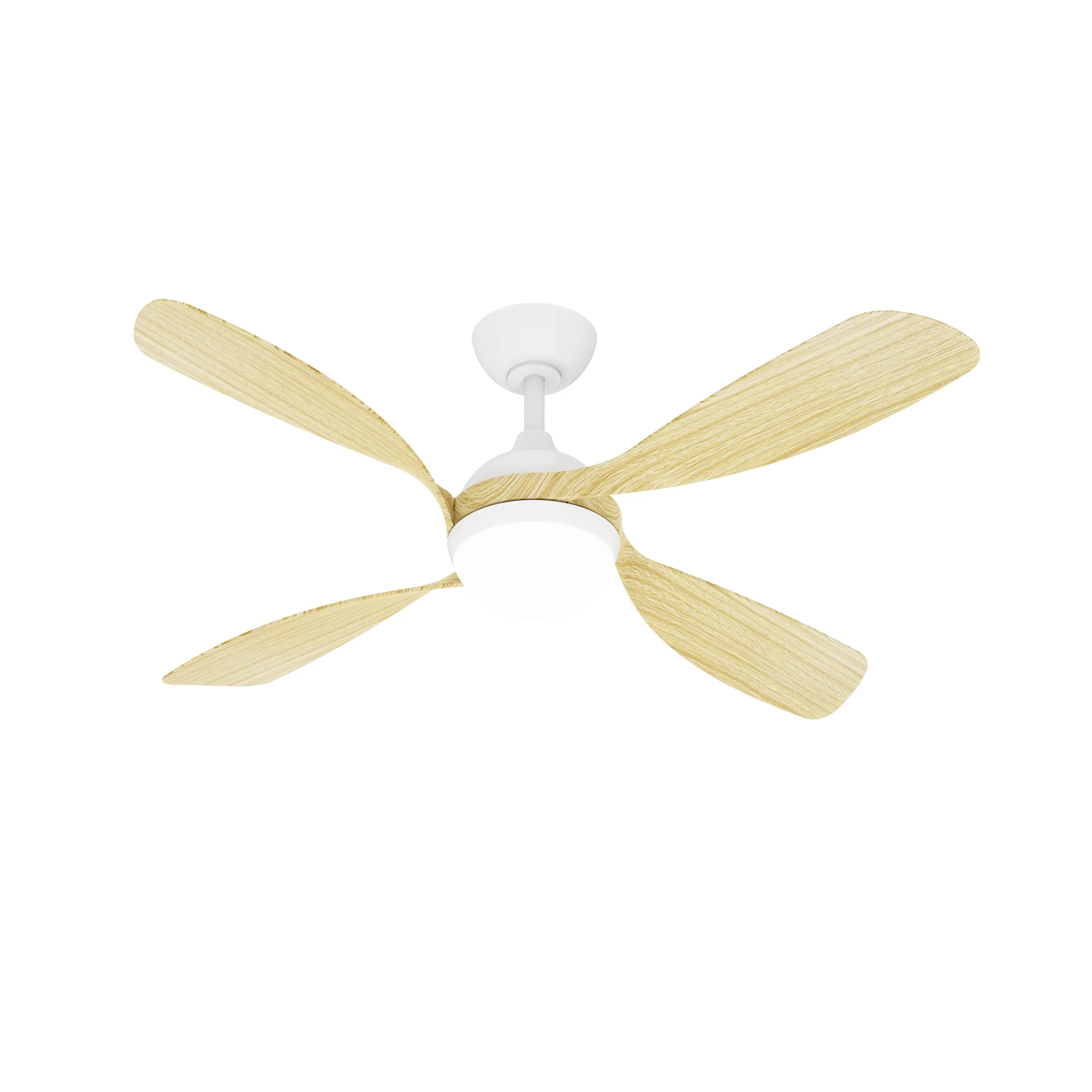 Modern 52 Inch Metal Indoor Ceiling Fan with White Light Remote Control 6 Speed ABS Design 35W 220V DC