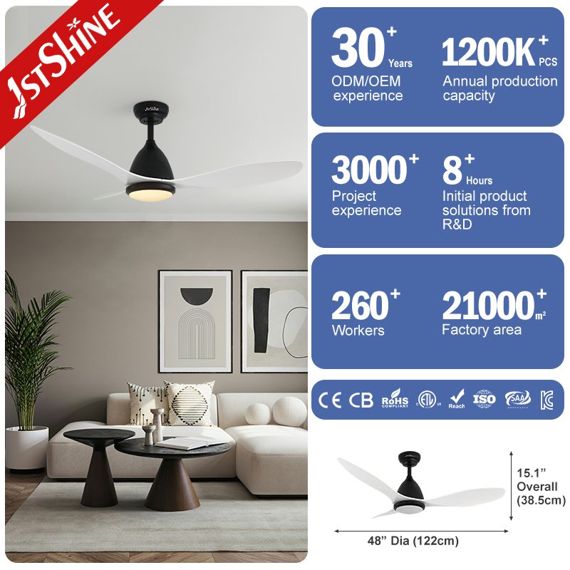 1stshine Ceiling Fan Efficient DC Motor OEM Color Plastic Ceiling Fan with Remote Control
