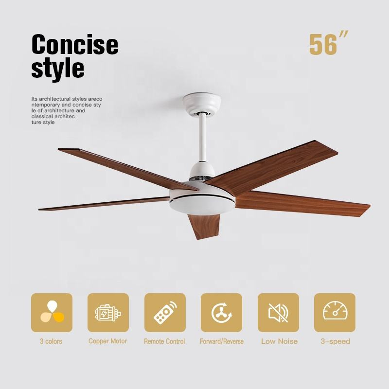 42 52 56 Inch Wooden Fan 3 Speed AC Motor 5 Wood Blades Decorative Ceiling Fan Without Light