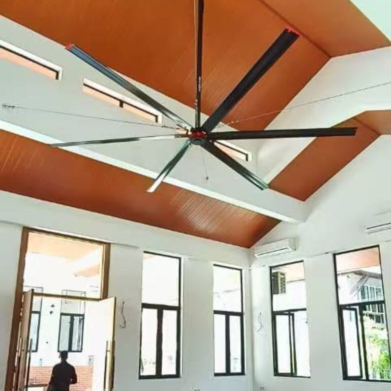 Commercial Industrial HVLS Ceiling Fan Aluminum Blades 300W Motor 220V/380V Energy-Saving Silent 5800m/min Airflow 3-Year