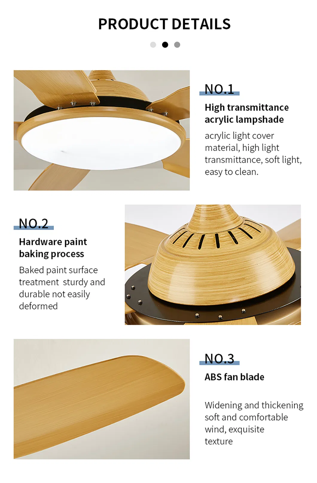 White Color Low Profile Remote Control High Quality Ceiling Fan Light