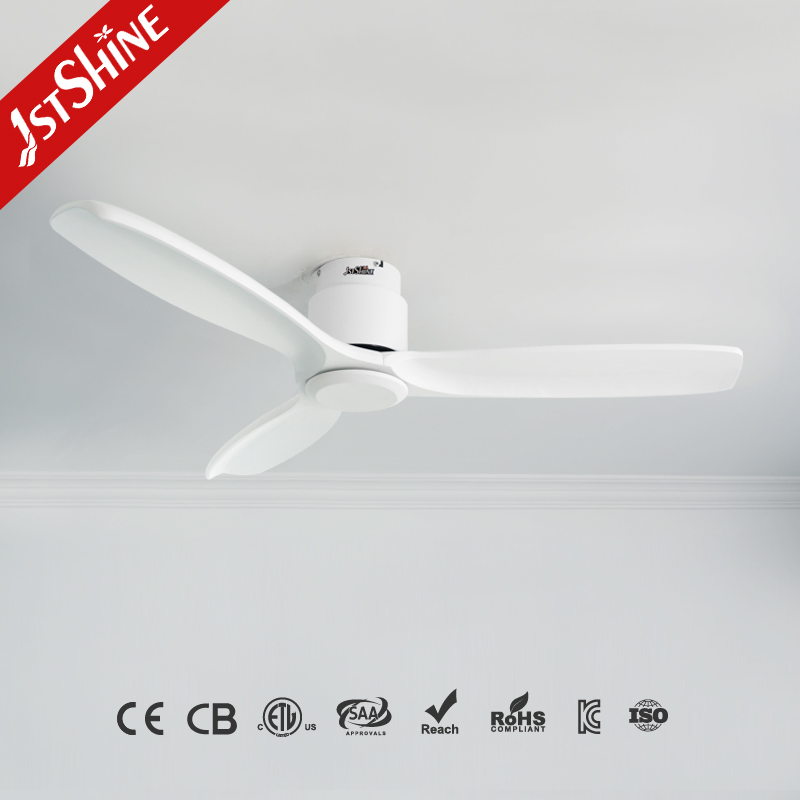 1stshine Minimalist Flush Mount Modern Latest Designer DC Solid Wood Metal 3 Blades Ceiling Fan
