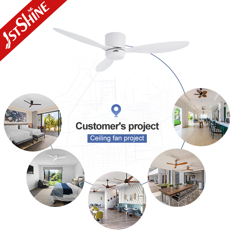 1stshine Korea Flush Mount Ceiling Fan With Light KC Certification 3 Blades Silent Motor Minimalist White Bedroom