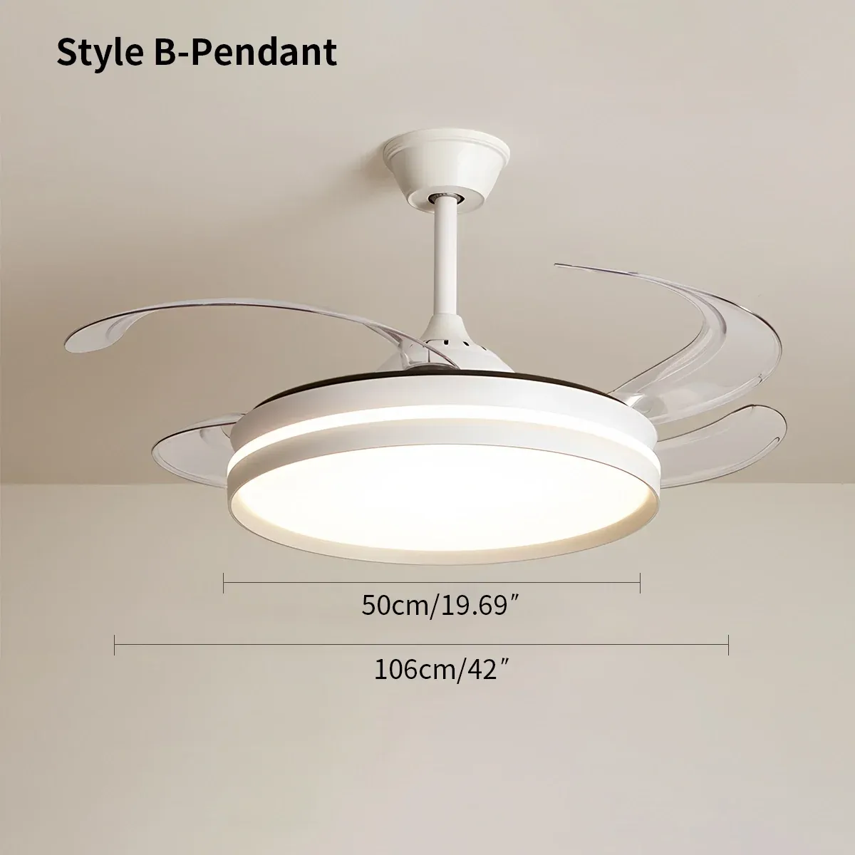 Modern LED Home Ceiling Light Silent Ceiling Fan With Remote Control Dimmable Fan Lamp For Residential Commercial Building OEM