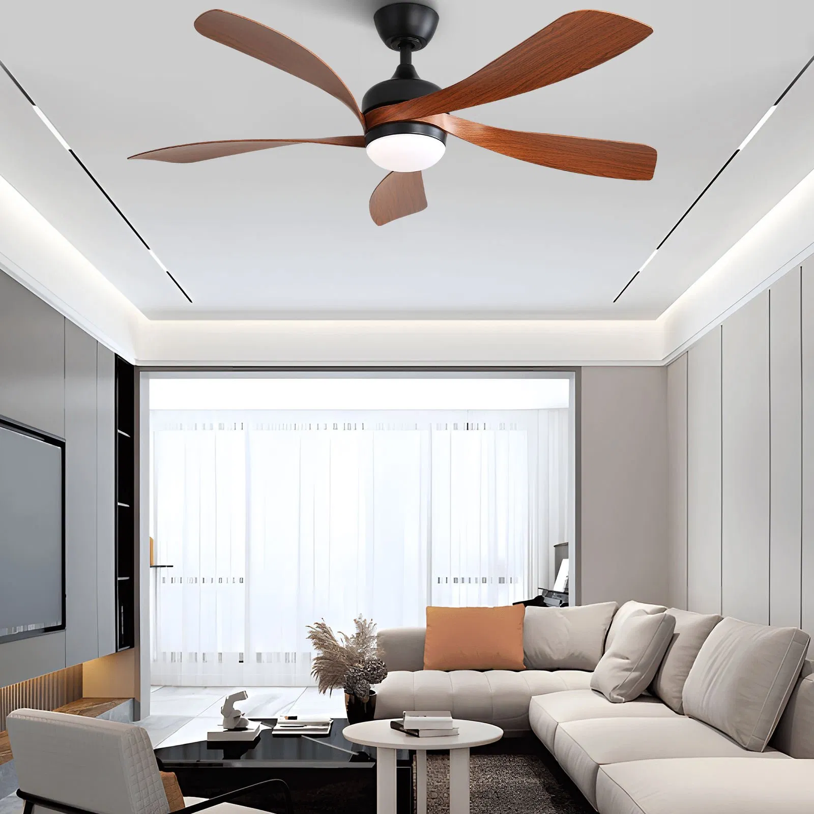 USA Stock 52inch Chandelier Fan Decorative Indoor Outdoor Ceiling Fan with LED Light and Remote Control