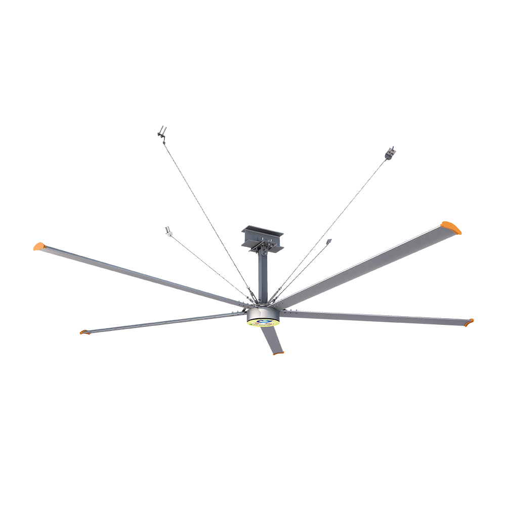 QX Industrial HVLS Ceiling Fan 10ft-16ft AC 220V High Volume Low Speed Aluminum Alloy 5 Blades Motor Remote Control Warehouse