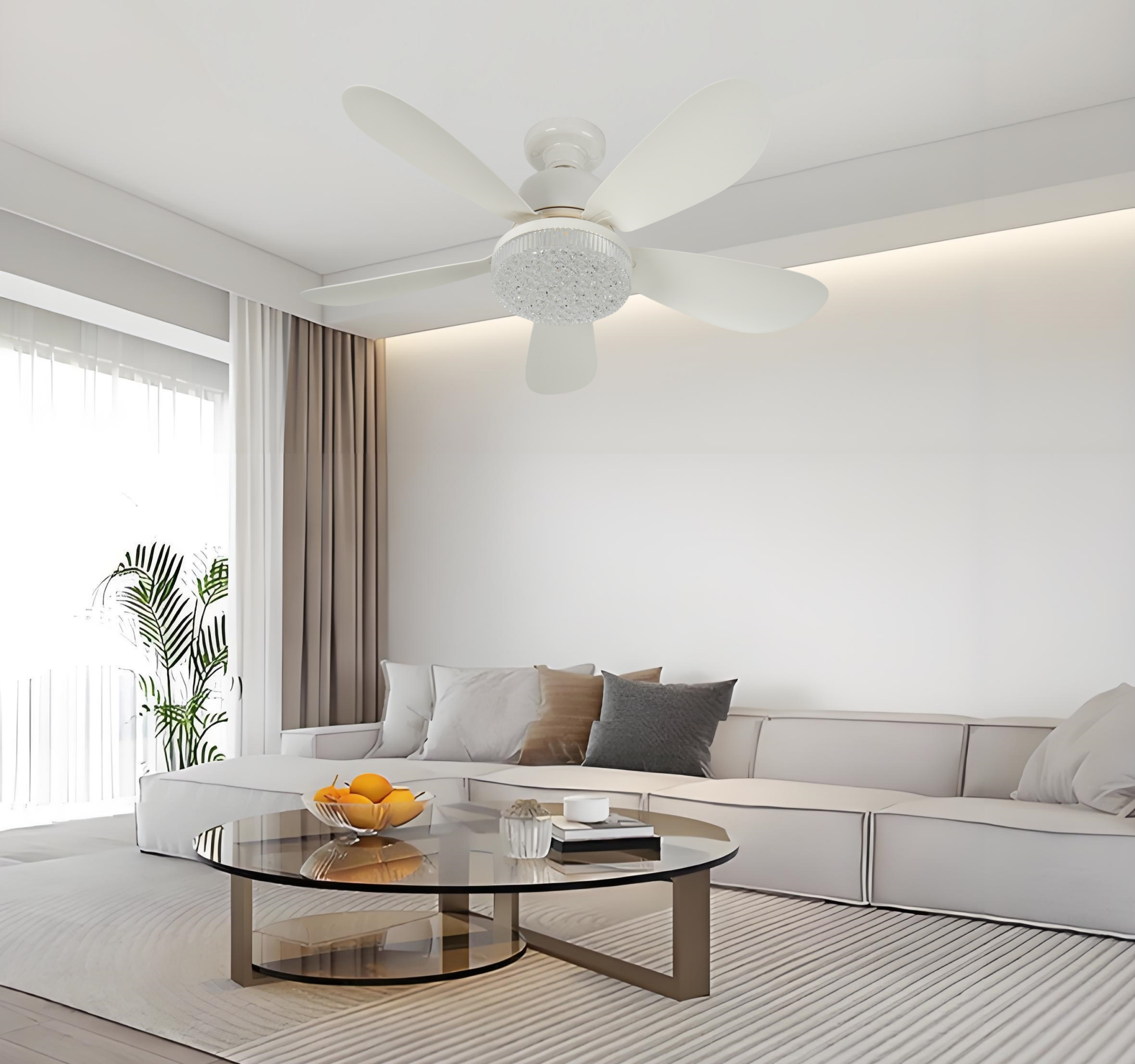 Modern Design Wholesale Price Indoor Bedroom Kitchen Smart Remote Control 3 Speed 3CCT Dimming Led Ceiling Fan with Light