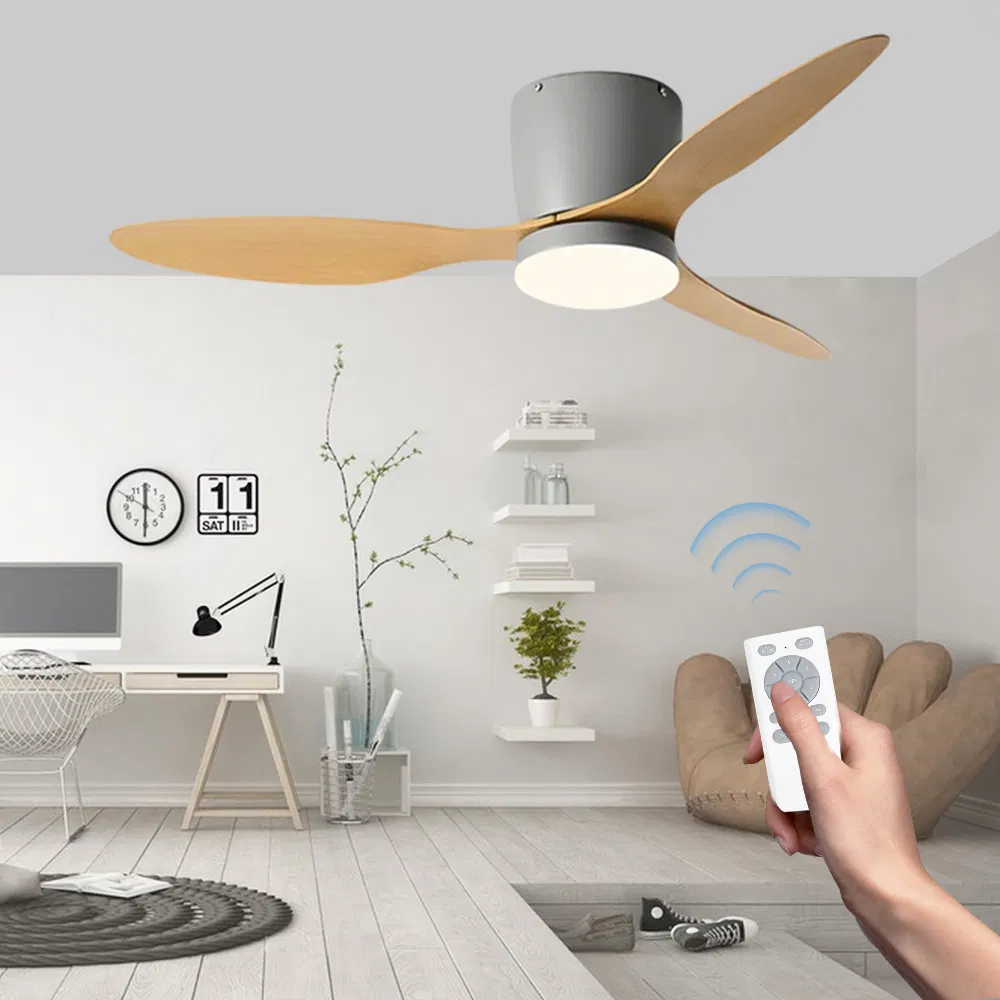Hot Sell 52 Inch Flush Mount Ceiling Fan Indoor Use with Integrated Light Fan