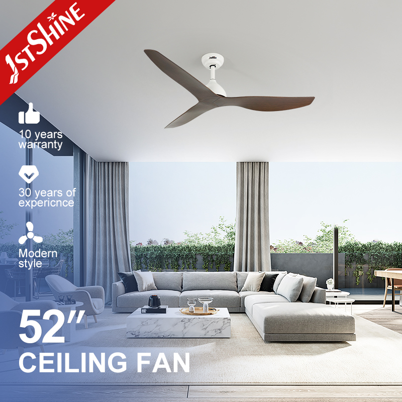 1stshine Ceiling Fan Home Brown 3 ABS Blades 52 Inches Energy Saving DC High Speed Ceiling Fan Without Light