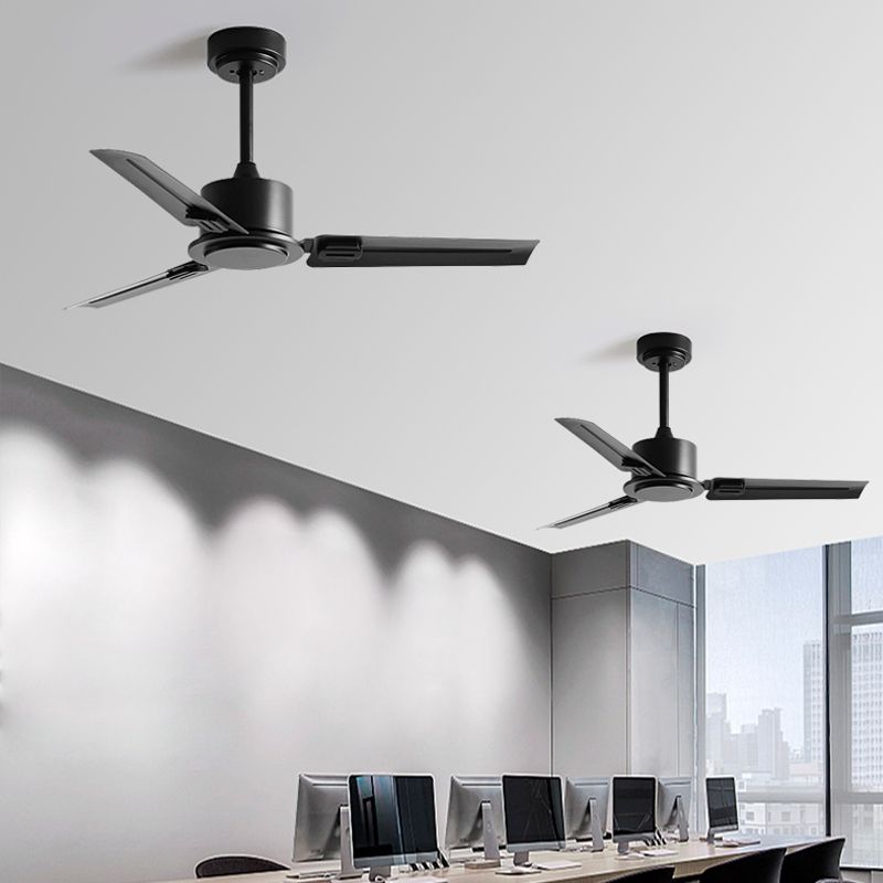 New Industrial Design LED Ceiling Fan Pure Copper Motor Low Noise Remote Control 6-Speed High-End Living Room Dimmable High CRI