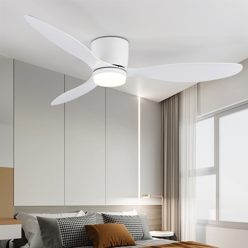 Decorative Indoor Solid Wood Blades Remote Control LED Ceiling Fan with Light