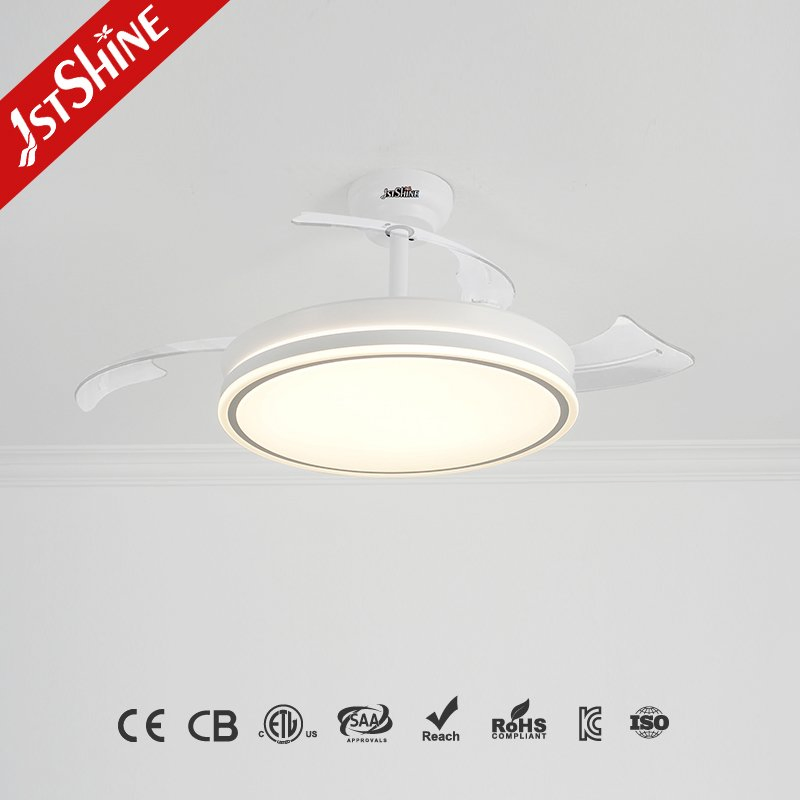 1stshine LED Ceiling Fan 3-Color LED Lighting Ventilador De Techo Con Luz LED Retractable Ceiling Fan with Light