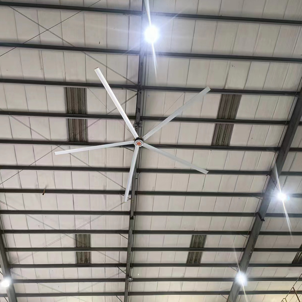 18ft HVLS Industrial Ceiling Fan AC Motor High-Efficiency Aluminum Alloy Blades 18ft Diameter 57rpm 35-39dB Low Noise Touch