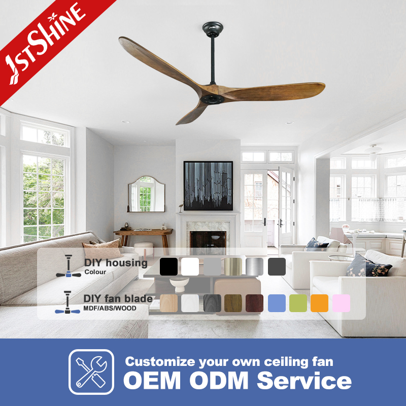 1stshine Decorative 60 Inches Cieling Fan 230V Wood Blades Cele Fan DC BLDC Remote Control Ceiling Fans