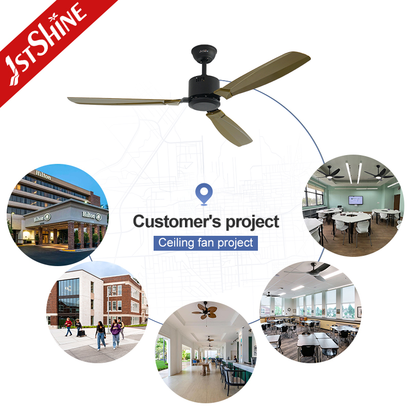 1stshine Manufacturer Fan Ceil Industrial Modern Abs Plastic Iron Bldc Ceiling Fan With 3 Plastic Blade